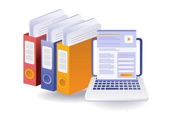 Box office file desktop business illustration concept