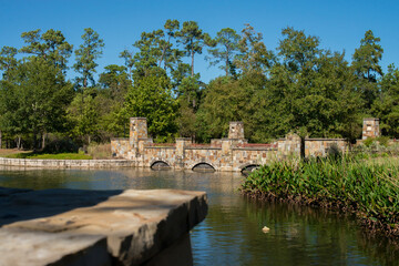 Fototapeta na wymiar Water Bridge In Houston Texas Park