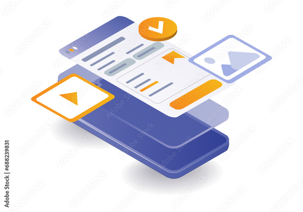 Poster test smartphone application technology developer concept