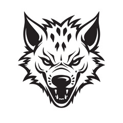 Hyena in cartoon, doodle style. Isolated 2d vector illustration in logo, icon style, Eps 10, black and white. AI Generative