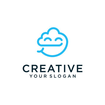 cloud logo design with sleep