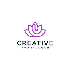 lotus logo design with luxury