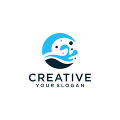 Obraz premium wave logo design