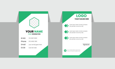 Employee ID. Simple realistic design ID Card Template | Office Id card | Employee Id card for your company Vector id card template with clasp and lanyard