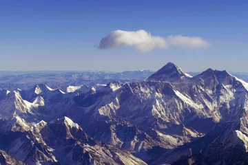 Zelfklevend Fotobehang Lhotse Aerial view of Everest, Manaslu, Lhotse