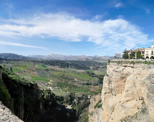 Fototapeta na wymiar Limestone cliffs of the gorge of Ronda
