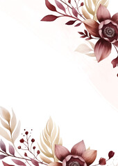 Brown vector realistic golden luxury invitation with flora and flower