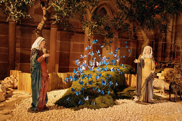 Nativity creche scenes in the Cathedral