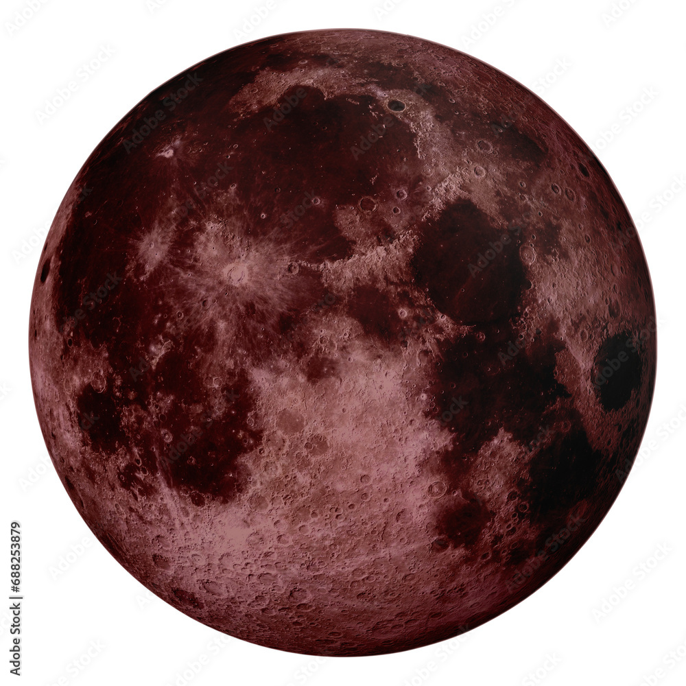 Wall mural full moon isolated. high quality dark red moon 