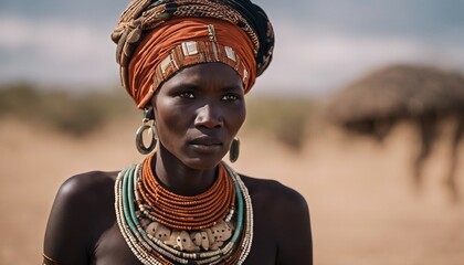 Portrait of Turkana woman in traditional clothes

 - obrazy, fototapety, plakaty