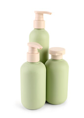 Cosmetic bottles isolated on white background