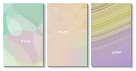set of flyer. set of book cover. set of poster. abstract colorful creative background
