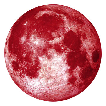 Full Moon isolated. High Quality Blood Red Moon "Elements of this image furnished by NASA ", png isolated background. 