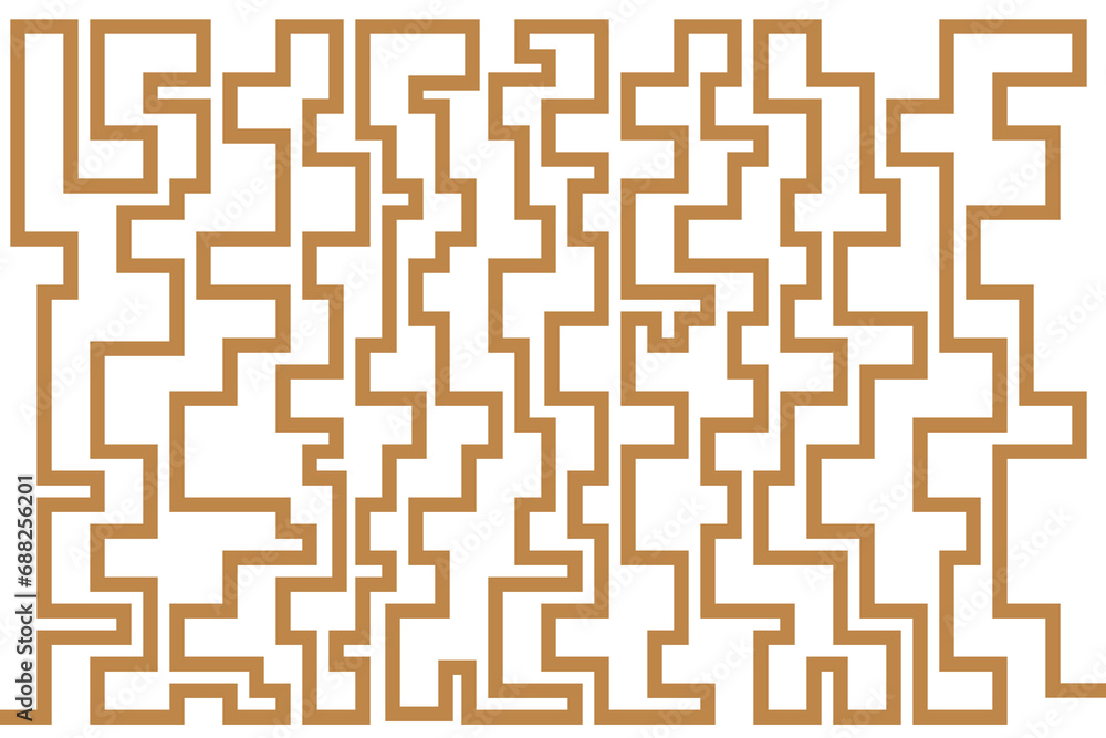 Poster abstract of background vector. design labyrinth of mosaic line gold of white background. design prin