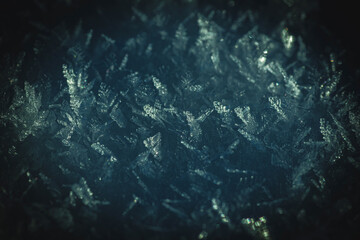 Snow crystals close-up