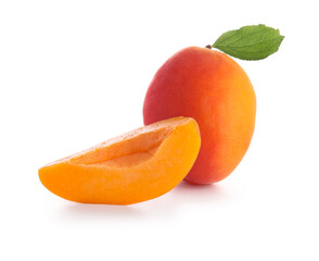 Sweet apricots on white background