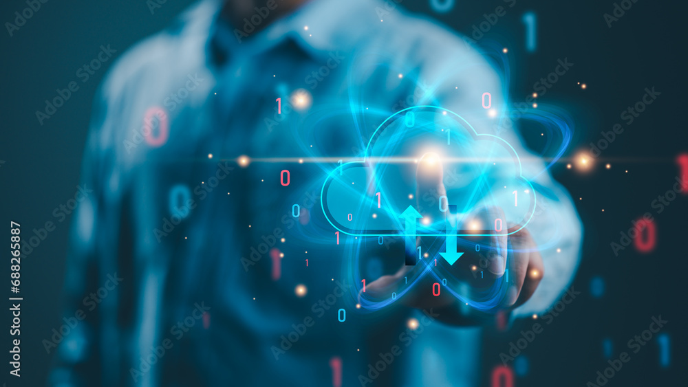 Aufkleber big data technology and data science. data scientist querying, analyzing and visualizing complex inf
