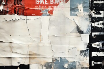 surface backdrop text space empty placards collage vintage paper crumpled creased grunge backgrounds textures posters torn ripped Old abstract aged art background billboard black blank border - obrazy, fototapety, plakaty