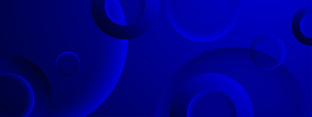 Blue vector abstract geometric shapes banner