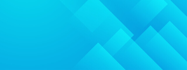 Blue abstract banner with shapes