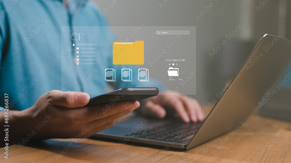 Poster online document, document management system (dms), business process automation technology. businessm