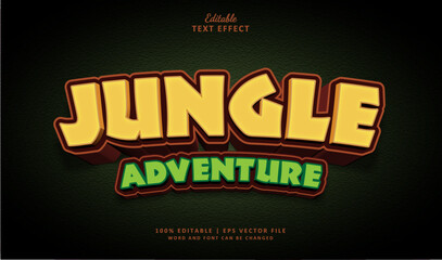 Fototapeta premium Jungle Adventure Editable Text Effect Style 3d