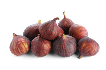 Fresh juicy figs isolated on white background