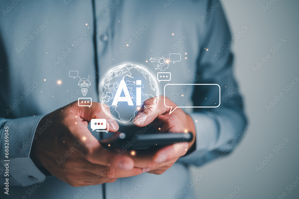 Poster ai, artificial intelligence, technology smart robot ai, artificial intelligence by enter command pro