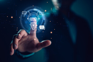 AI, Artificial Intelligence, technology smart robot AI, artificial intelligence by enter command...