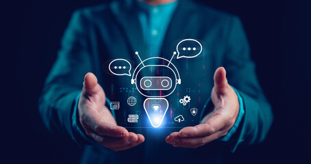 AI, Artificial Intelligence, technology smart robot AI, artificial intelligence by enter command...