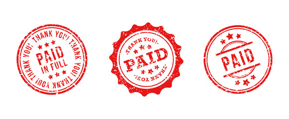 Paid stamp payment stamp in grunge for business finance and paid sign paid in full confirmed payment in vector svg  - obrazy, fototapety, plakaty