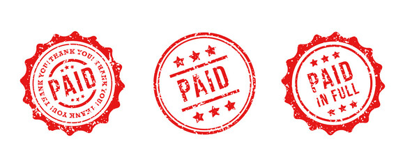Paid stamp payment stamp in grunge for business finance and paid sign paid in full confirmed payment in vector svg  - obrazy, fototapety, plakaty