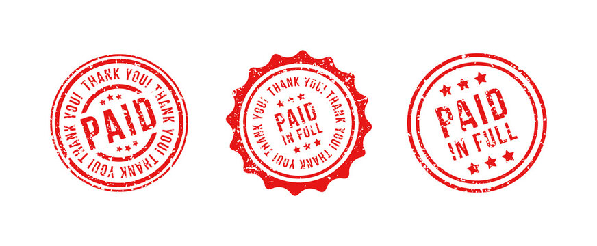 Paid stamp payment stamp in grunge for business finance and paid sign paid in full confirmed payment in vector svg 