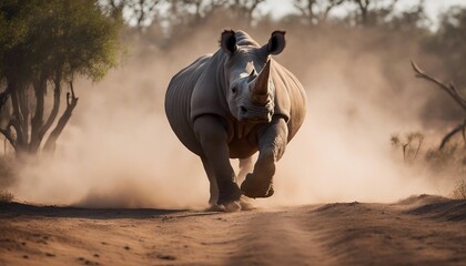 portrait of a rhino at the Africa wild life
 - obrazy, fototapety, plakaty