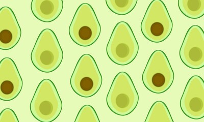 seamless pattern with avocado fruit 