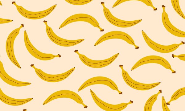 seamless pattern with yellow ripe banana