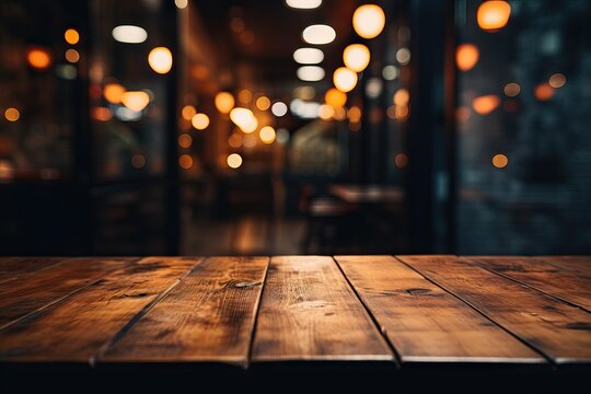 visual key design splay product montage bulbBackground light shop cafe counter blurred top table Wood abstract background barista black blank blur blurry board business cafes hot