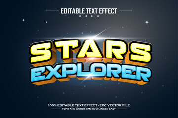 Stars explorer 3D editable text effect template