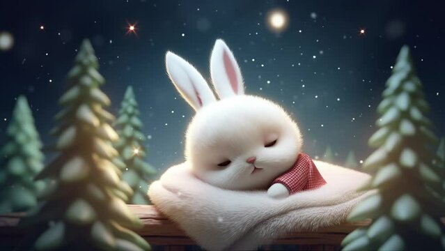 Breathing and sleeping animation, best loop video for lullaby, christmas Ai Generated
