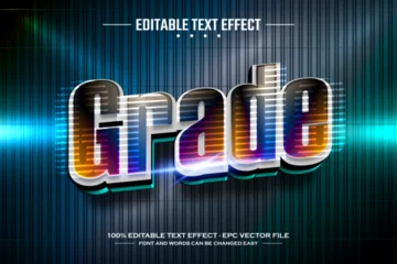 Fotobehang Grade 3D editable text effect template © Difoni