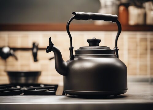 traditional iron kettle at kitchen
