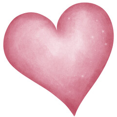 Watercolor painted heart element. love, valentine and wedding concept.