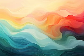 Foto op Canvas wallpaper background texture used can colors rod golden gray pastel green sea light wave abstract colorful horizontal pattern colours red blue illustration © akkash jpg