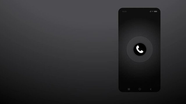 Incoming call phone icon, ringing phone icon. Ideas for Talking to Support to help to unknown caller. Secret call.  Vibrating call ring icon animation