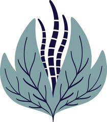 Elegant floral arrangement in Asian style. Cartoon illustration of flower