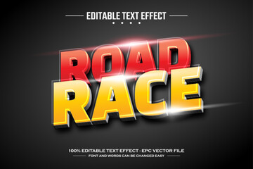 Road race 3D editable text effect template