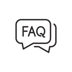 Faq help flat design icon. Query frequently question speech vector information symbol
