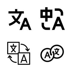 Language translation line icon, outline vector sign, linear pictogram isolated on white.