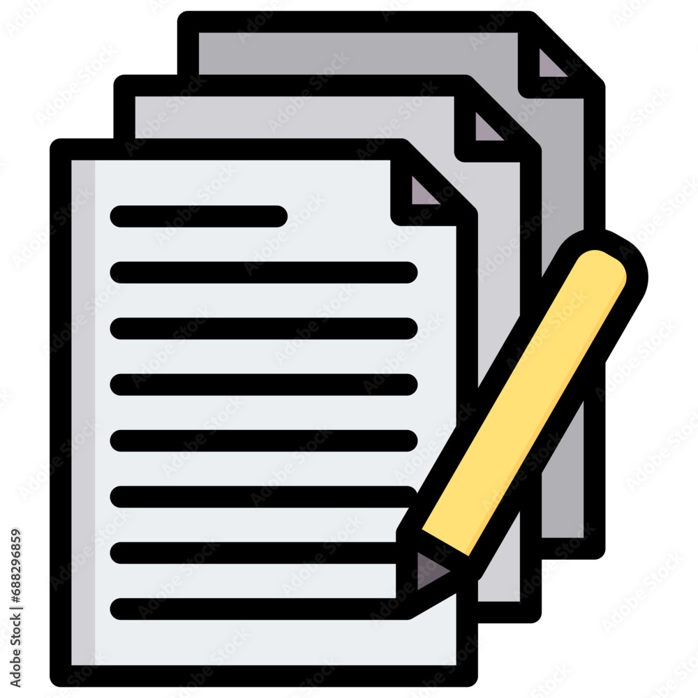 Poster contract outline color icon