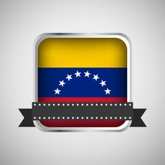 Vector Round Banner With Venezuela Flag